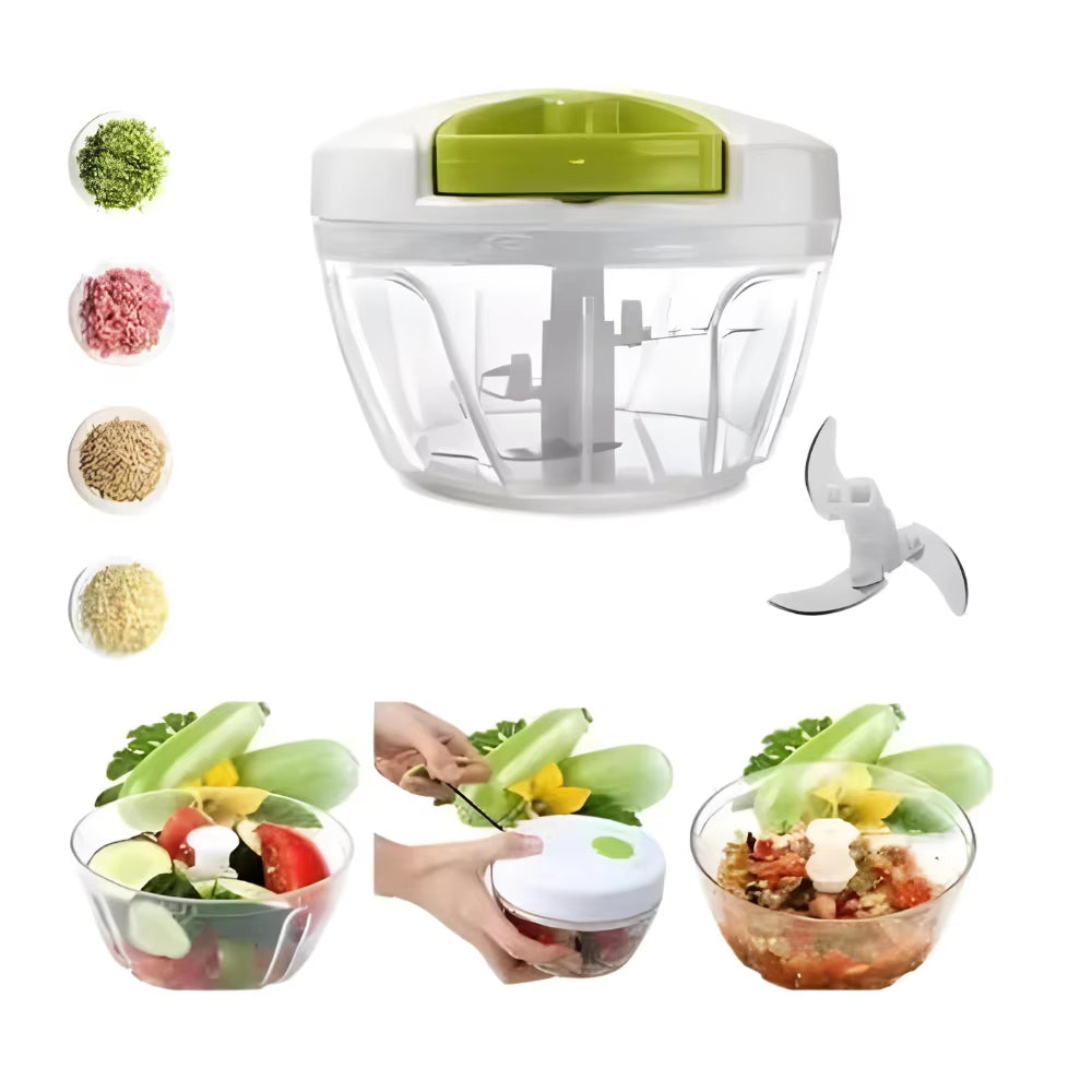 Processador Manual Triturador De Alimentos Com 3 Laminas 500 Ml