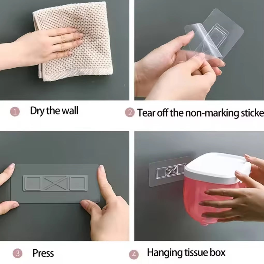 Caixa Suporte Para Papel Higiênico Para Parede Impermeável Para Banheiro Quartos Sala Escritório Cozinha Com Fixador De Parede