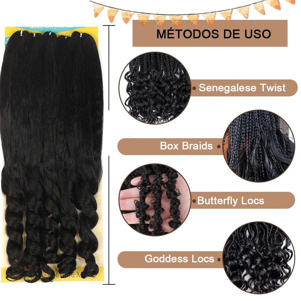 Cabelo Jumbo Boho Curl French Braids Para Crochet Braids Cabelo Jumbo Cacheado Fibra Orgânica de Alta Qualidade 400g 65cm BOHO