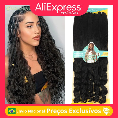 Cabelo Jumbo Boho Curl French Braids Para Crochet Braids Cabelo Jumbo Cacheado Fibra Orgânica de Alta Qualidade 400g 65cm BOHO