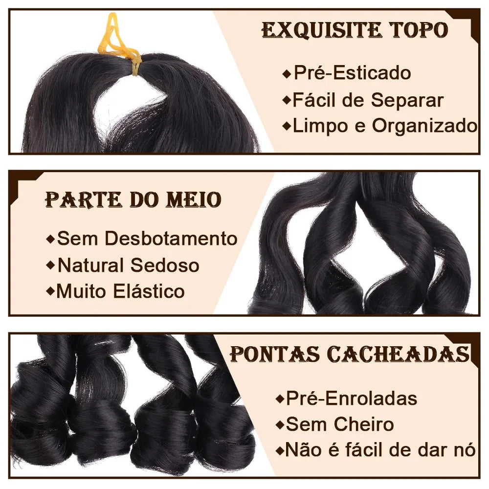 Cabelo Jumbo Boho Curl French Braids Para Crochet Braids Cabelo Jumbo Cacheado Fibra Orgânica de Alta Qualidade 400g 65cm BOHO
