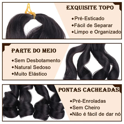 Cabelo Jumbo Boho Curl French Braids Para Crochet Braids Cabelo Jumbo Cacheado Fibra Orgânica de Alta Qualidade 400g 65cm BOHO