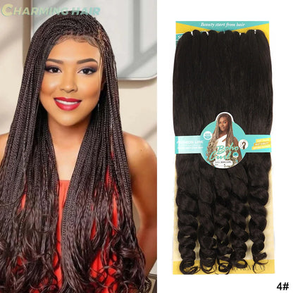 Cabelo Jumbo Boho Curl French Braids Para Crochet Braids Cabelo Jumbo Cacheado Fibra Orgânica de Alta Qualidade 400g 65cm BOHO
