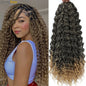 DONGHOU 18" Ombre GoGo Curl Crochet Hair Ocean Wave Crochet Hair Water Wave Synthetic Braiding Hair Extensions for Black Women