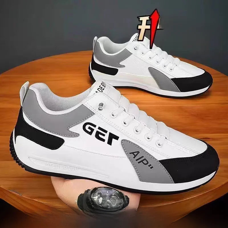 Men's Slip-On Sports oes Leather Surface Waterproof Running Casual Breathable White oes Summer Outdoor Leisure oes