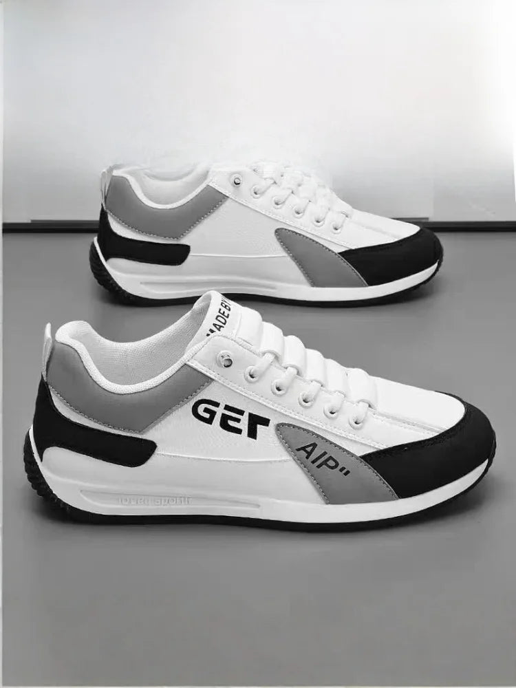 Men's Slip-On Sports oes Leather Surface Waterproof Running Casual Breathable White oes Summer Outdoor Leisure oes