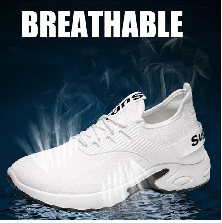 Men's Slip-On Sports oes Leather Surface Waterproof Running Casual Breathable White oes Summer Outdoor Leisure oes