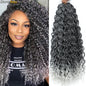 DONGHOU 18" Ombre GoGo Curl Crochet Hair Ocean Wave Crochet Hair Water Wave Synthetic Braiding Hair Extensions for Black Women