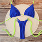 Women's Sexy Brazilian Bikini Set Halter Triangle Top Thong Bottom Two-Piece Swimsuit Heart Bathing Suit Summer Beach Swimwear