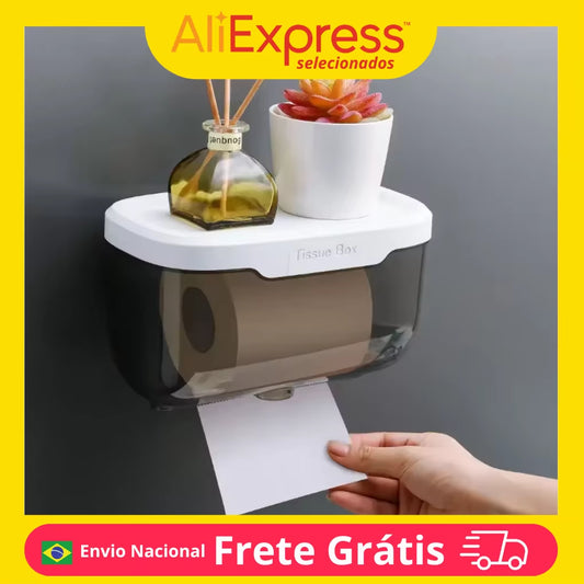 Caixa Suporte Para Papel Higiênico Para Parede Impermeável Para Banheiro Quartos Sala Escritório Cozinha Com Fixador De Parede