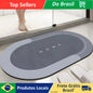 Tapete Oval Absorvente De Banheiro Secagem Rápida Antiderrapante